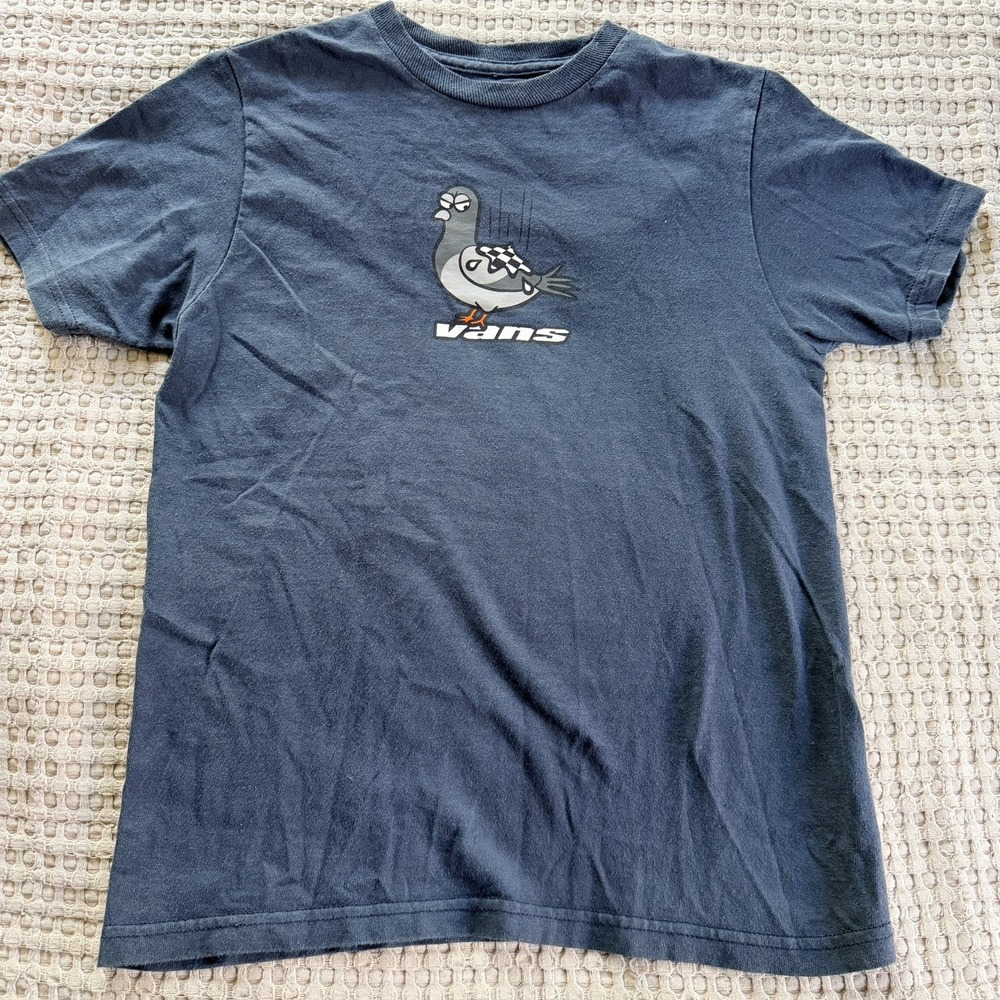 Vans Shirt Boys small Short Sleeve Casual Crew Neck pigeon blue Graphic